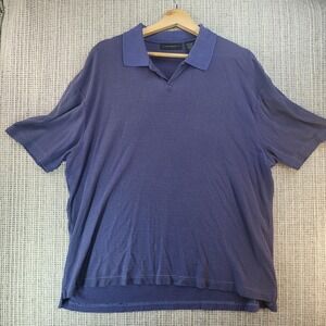 Jhane Barnes Polo Shirt Mens Large Purple Silk Nylon Knit Textured Short Sleeve